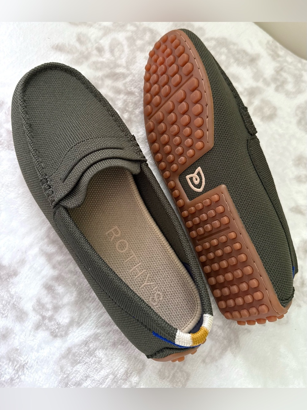 NEW Rothy's The Driver Loafers Slip On Shoes Driving Moccasins Cypress Green